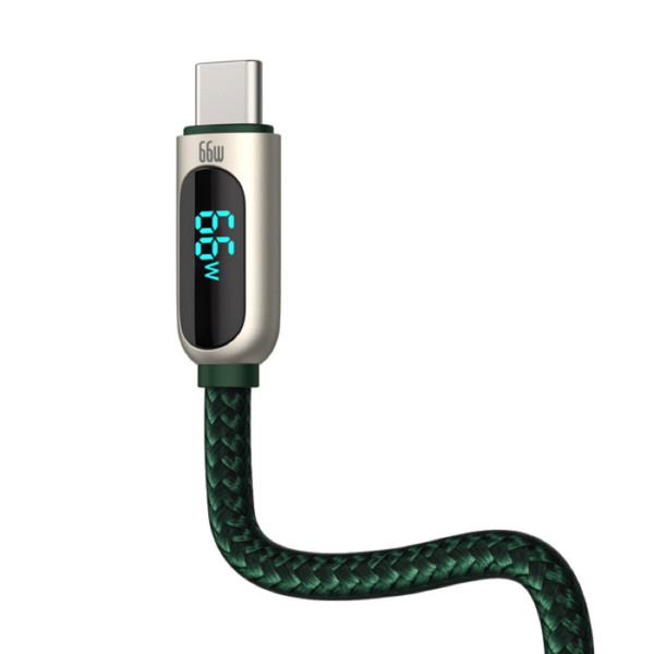 Кабель Baseus Display Fast Charging Data Cable USB to Type-C 66W 1m Green