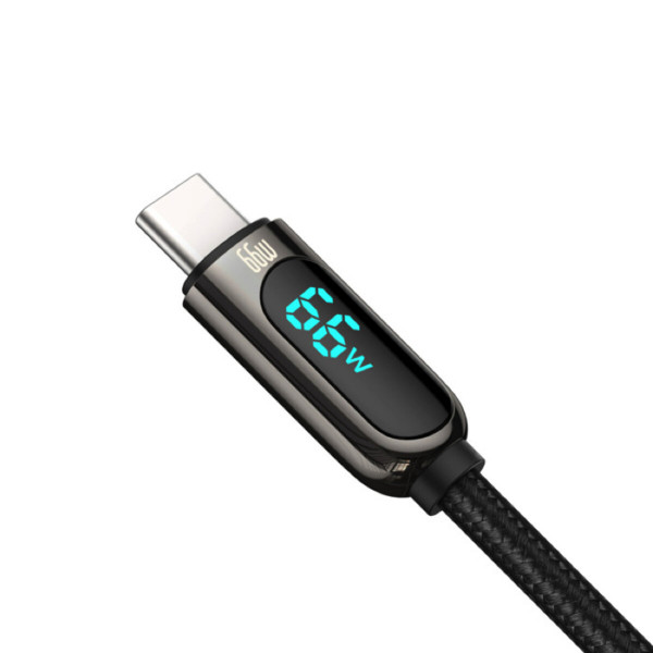 Кабель Baseus Display Fast Charging Data Cable USB to Type-C 66W 2m Black