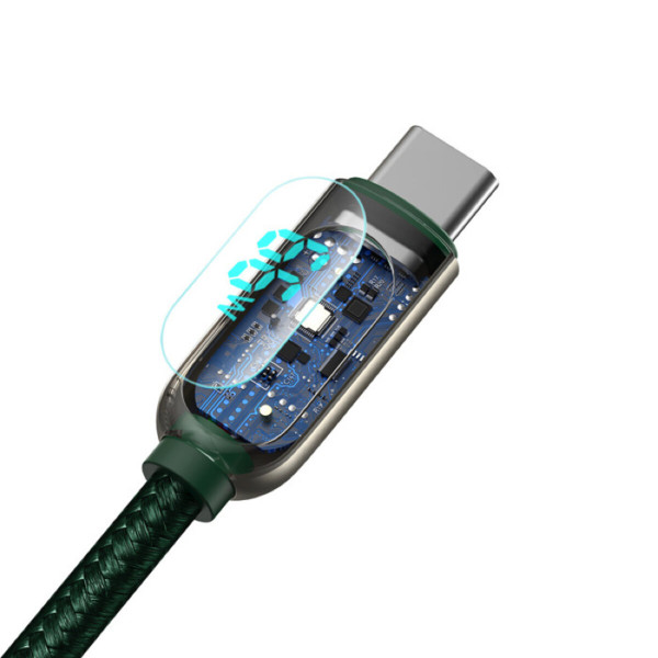 Кабель Baseus Display Fast Charging Data Cable USB to Type-C 66W 2m Green