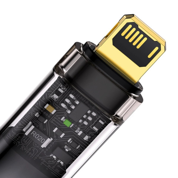 Кабель Baseus Explorer Series Auto Power-Off Fast Charging Data Cable USB to IP 2.4A 1m Чорний
