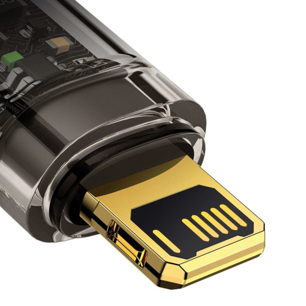 Кабель Baseus Explorer Series Auto Power-Off Fast Charging Data Cable USB to IP 2.4A 1m Чорний