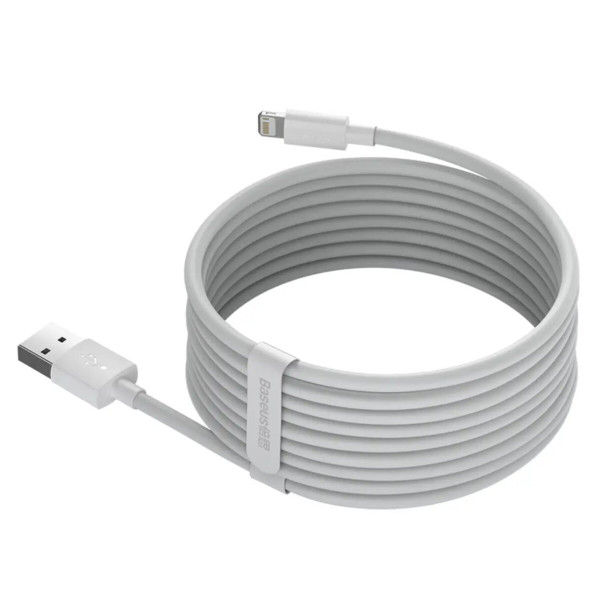 Кабель Baseus Simple Wisdom Data Cable Kit USB to iP 2.4A (2PCS/Set）1.5m Білий