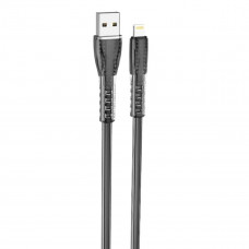 Кабель BOROFONE BU31 USB to iP 2.4A, 1m, PVC, PVC connectors, Чорний