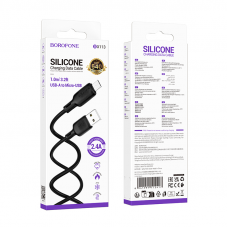 Кабель BOROFONE BX113 Lenny silicone charging data cable Micro(L=1M) Чорний