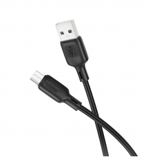 Кабель BOROFONE BX113 Lenny silicone charging data cable Micro(L=1M) Чорний
