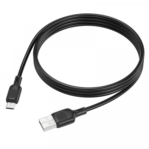 Кабель BOROFONE BX113 Lenny silicone charging data cable Micro(L=1M) Чорний