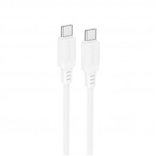 Кабель BOROFONE BX115 Lotto 60W silicone charging data cable C to C White (6941991119699)