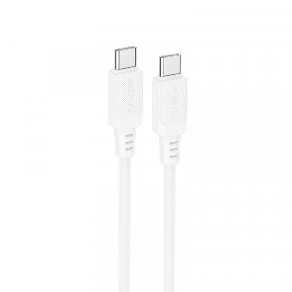 Кабель BOROFONE BX115 Lotto 60W silicone charging data cable C to C White (6941991119699)