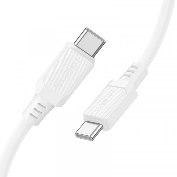Кабель BOROFONE BX115 Lotto 60W silicone charging data cable C to C White (6941991119699)