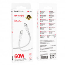 Кабель BOROFONE BX116 Certain 60W charging data cable C to C White (6941991119842)