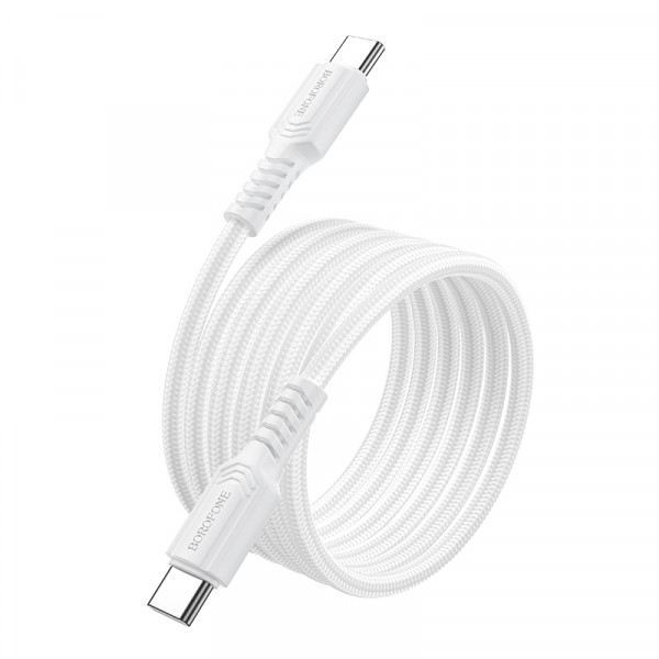 Кабель BOROFONE BX116 Certain 60W charging data cable C to C White (6941991119842)