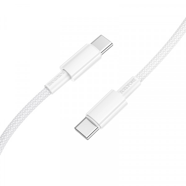 Кабель BOROFONE BX117 Source 60W charging data cable C to C White (6941991120206)