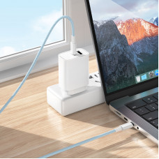 Кабель BOROFONE BX117 Source 60W charging data cable C to C White (6941991120206)