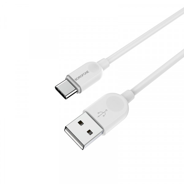 Кабель BOROFONE BX14 USB to Type-C 2.4A, 3m, PVC, TPE connectors, Білий