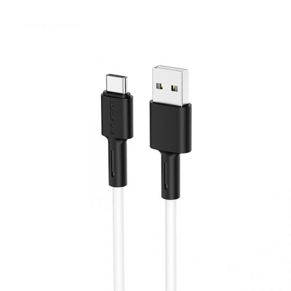 Кабель BOROFONE BX31 USB to Type-C 3A, 1m, silicone, TPE connectors, Білий