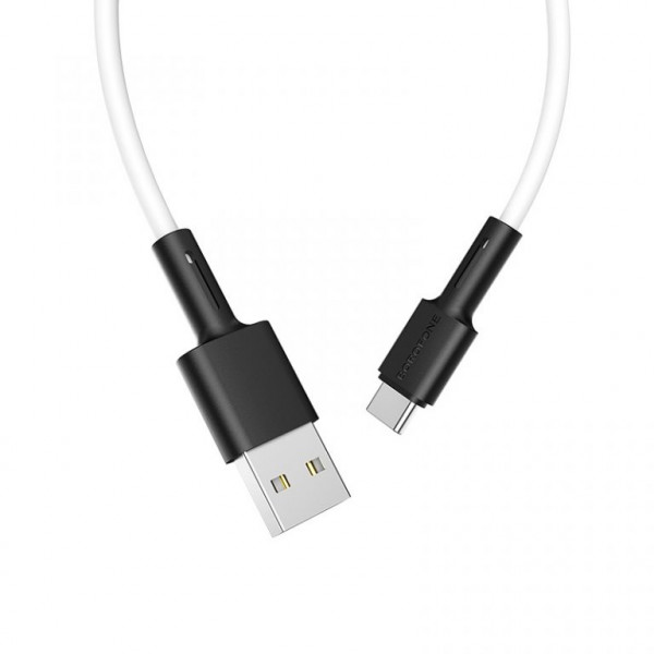 Кабель BOROFONE BX31 USB to Type-C 3A, 1m, silicone, TPE connectors, Білий
