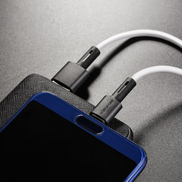 Кабель BOROFONE BX31 USB to Type-C 3A, 1m, silicone, TPE connectors, Білий