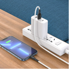 Кабель BOROFONE BX86 Advantage silicone charging data cable for iP White (6974443388794)
