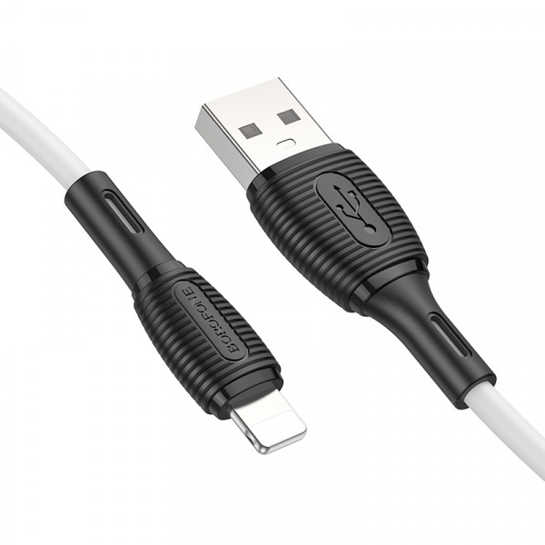 Кабель BOROFONE BX86 Advantage silicone charging data cable for iP White (6974443388794)