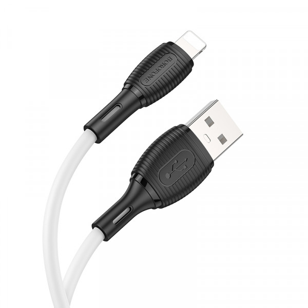 Кабель BOROFONE BX86 Advantage silicone charging data cable for iP White (6974443388794)