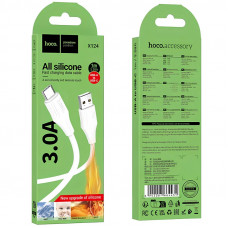 Кабель HOCO X124 Bien silicone charging data cable Type-C White (6942007664431)