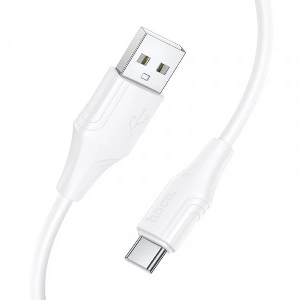 Кабель HOCO X124 Bien silicone charging data cable Type-C White (6942007664431)