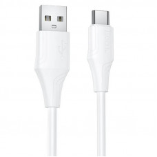 Кабель HOCO X124 Bien silicone charging data cable Type-C White (6942007664431)