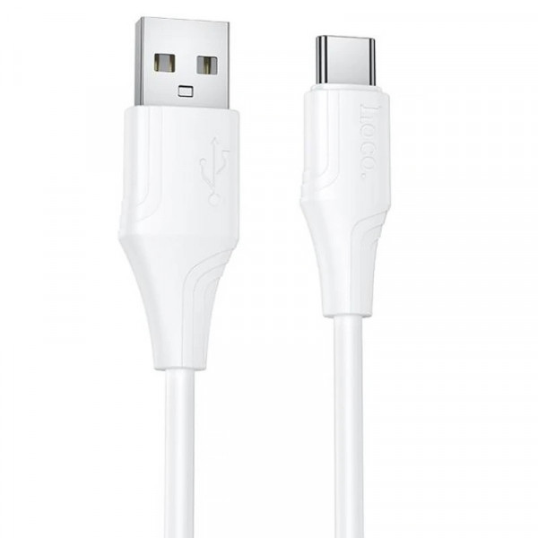 Кабель HOCO X124 Bien silicone charging data cable Type-C White (6942007664431)