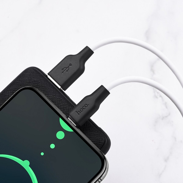 Кабель HOCO X21 Plus USB to Type-C 3A, 2m, silicone, silicone connectors, Black+White