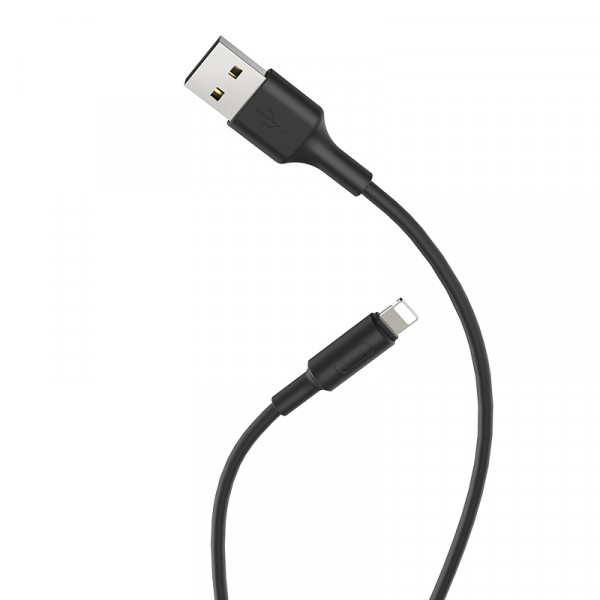 Кабель HOCO X25 USB to iP 2A, 1m, PVC, PVC connectors, Black (6957531080107)