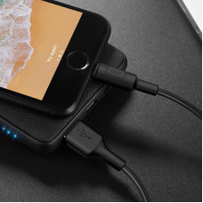 Кабель HOCO X25 USB to iP 2A, 1m, PVC, PVC connectors, Black (6957531080107)