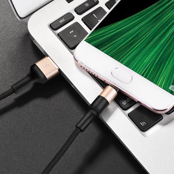 Кабель HOCO X26 Xpress charging data cable for Micro Black＆Gold