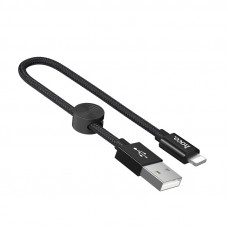 Кабель HOCO X35 USB to iP 2.4A, 0.25m, nylon, aluminum connectors, Black (6931474707413)
