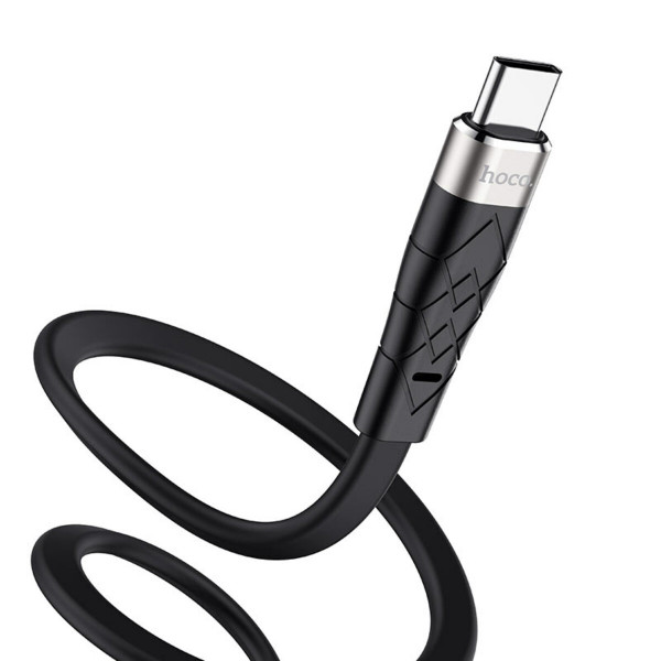 Кабель HOCO X53 USB to Type-C 3A, 1m, silicone, aluminum connectors, Чорний