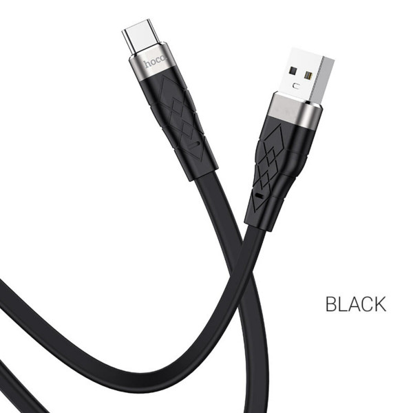 Кабель HOCO X53 USB to Type-C 3A, 1m, silicone, aluminum connectors, Чорний