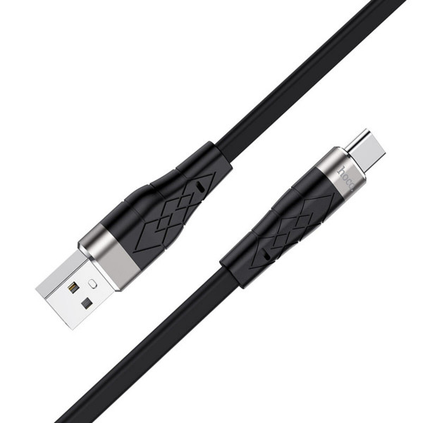 Кабель HOCO X53 USB to Type-C 3A, 1m, silicone, aluminum connectors, Чорний