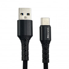 Кабель Mibrand MI-32 Nylon Charging Line USB for Type-C 2A 2m Чорний