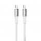 Кабель REMAX WindSpeed Series Fast charging aluminum alloy braided data cable 1.2M CB25/CB23 (C-C) 65W - White (6954851216421)