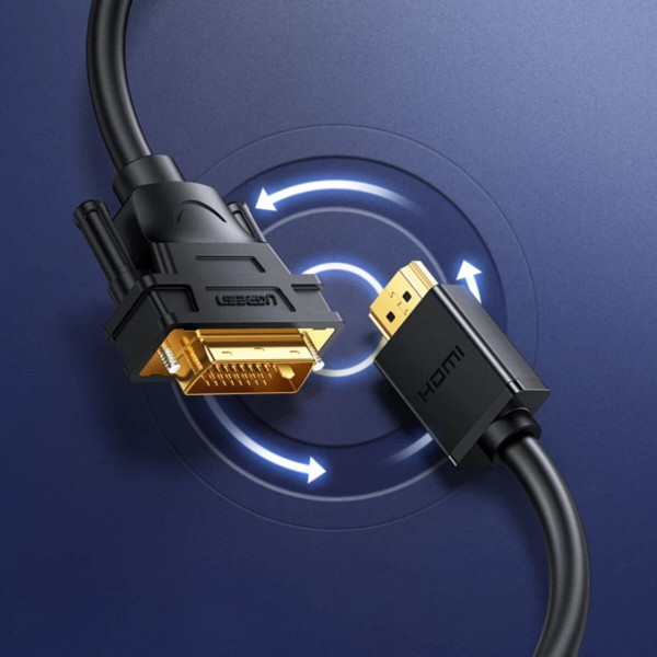 Кабель UGREEN HD106 HDMI to DVI Cable 2m (Чорний) (UGR-10135)