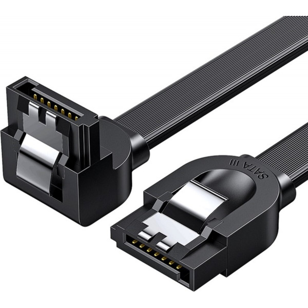 Кабель UGREEN US217 Angled SATA 3 Data Cable 0.5m (Black)(UGR-30797)