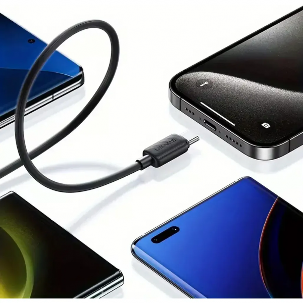 Кабель Usams US-SJ696 60W Striped Data Cable Type-C To Type-C-KY Series 2M чорний