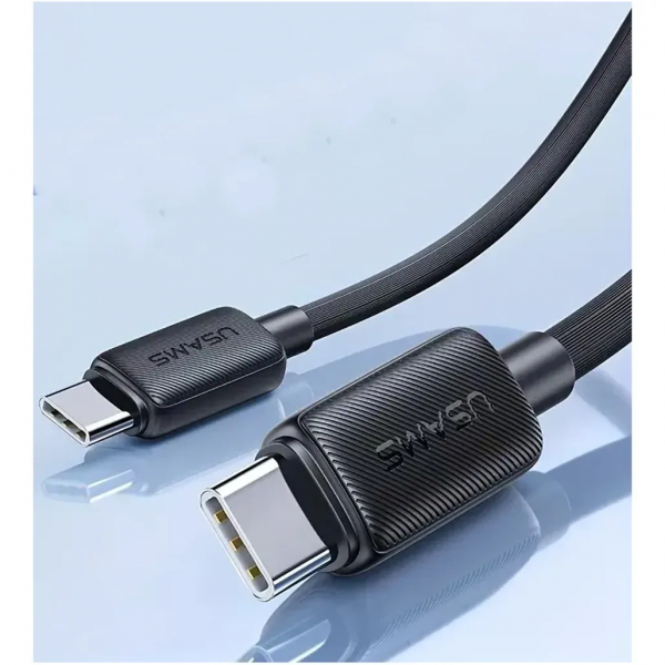 Кабель Usams US-SJ696 60W Striped Data Cable Type-C To Type-C-KY Series 2M чорний