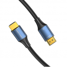 Кабель Vention Cotton Braided HDMI-A Male to Male HD v2.1 Cable 8K 5M Блакитний Aluminum Alloy Type (ALGLJ)