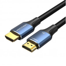 Кабель Vention Cotton Braided HDMI-A Male to Male HD v2.1 Cable 8K 5M Блакитний Aluminum Alloy Type (ALGLJ)