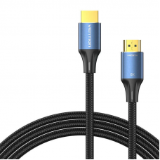 Кабель Vention Cotton Braided HDMI-A Male to Male HD v2.1 Cable 8K 5M Блакитний Aluminum Alloy Type (ALGLJ)
