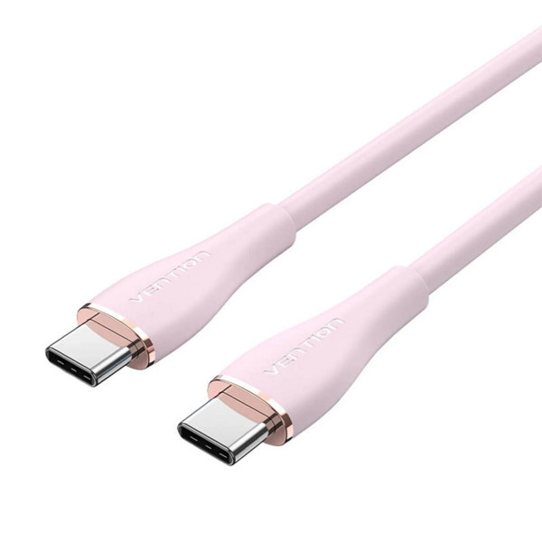 Кабель Vention USB 2.0 C Male to C Male 5A Cable 1M Pink Silicone Type (TAWPF)