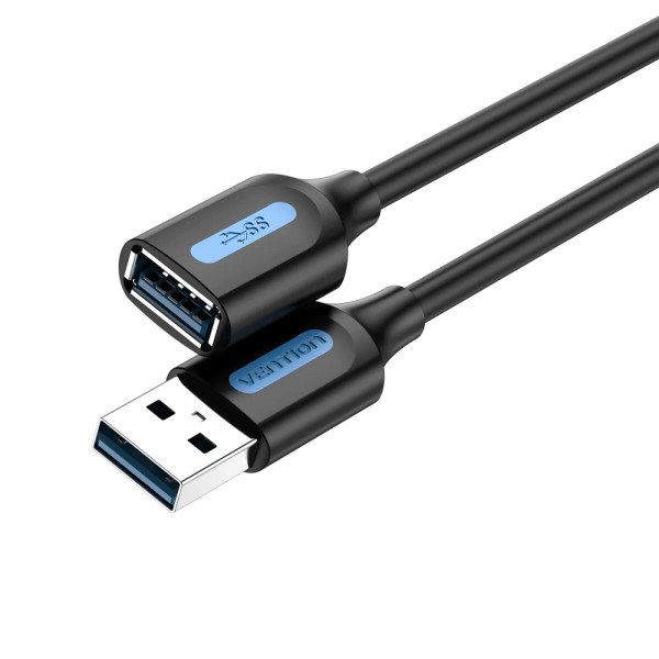 Кабель Vention USB 3.0 A Male to A Female Extension Cable 0.5M чорний PVC Type (CBHBD)