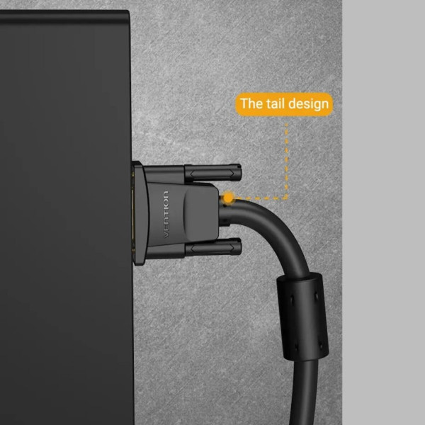 Кабель Vention VGA(3+6) Male to Male Cable with ferrite cores 1M Black (DAEBF)