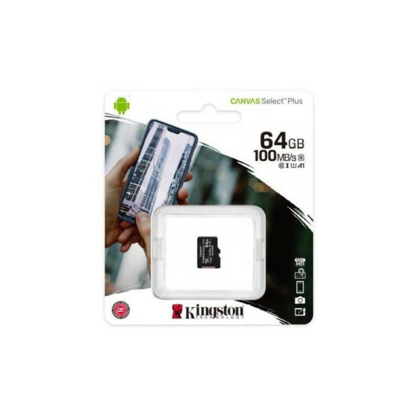 Карта пам'яті microSDXC (UHS-1) Kingston Canvas Select Plus 64Gb class 10 А1 (R-100MB/s)