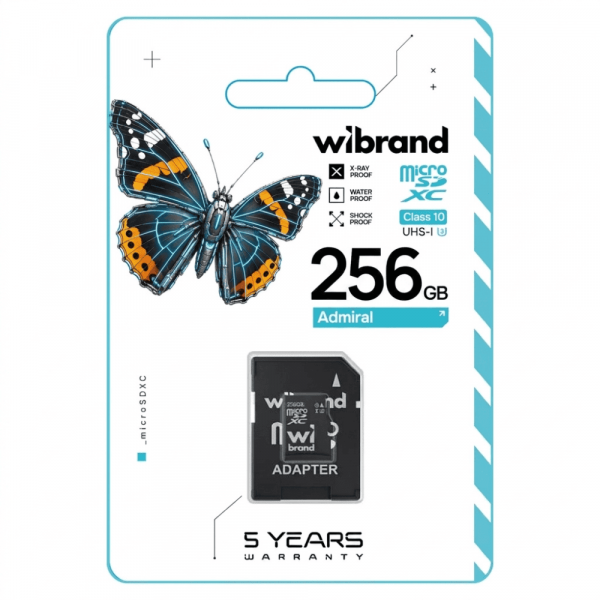 Карта пам'яті microSDXC (UHS-1 U3) Wibrand 256Gb class 10 (adapter SD) (WICDHU3/256GB-A)